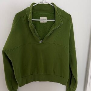 Abercrombie & Fitch Green Quarter-Zip Sweater
